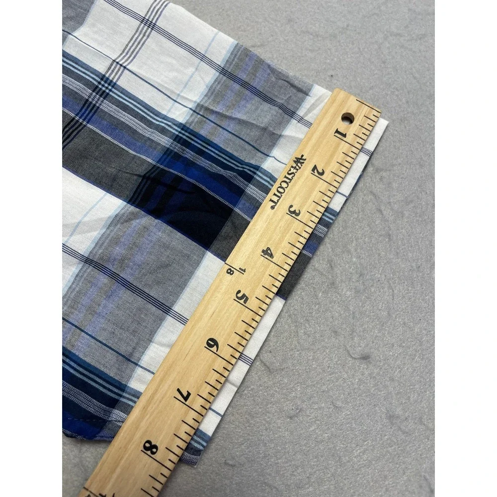 Levi's Button Up Shirt Cotton Blue Plaid XL Mens Short Sleeve
